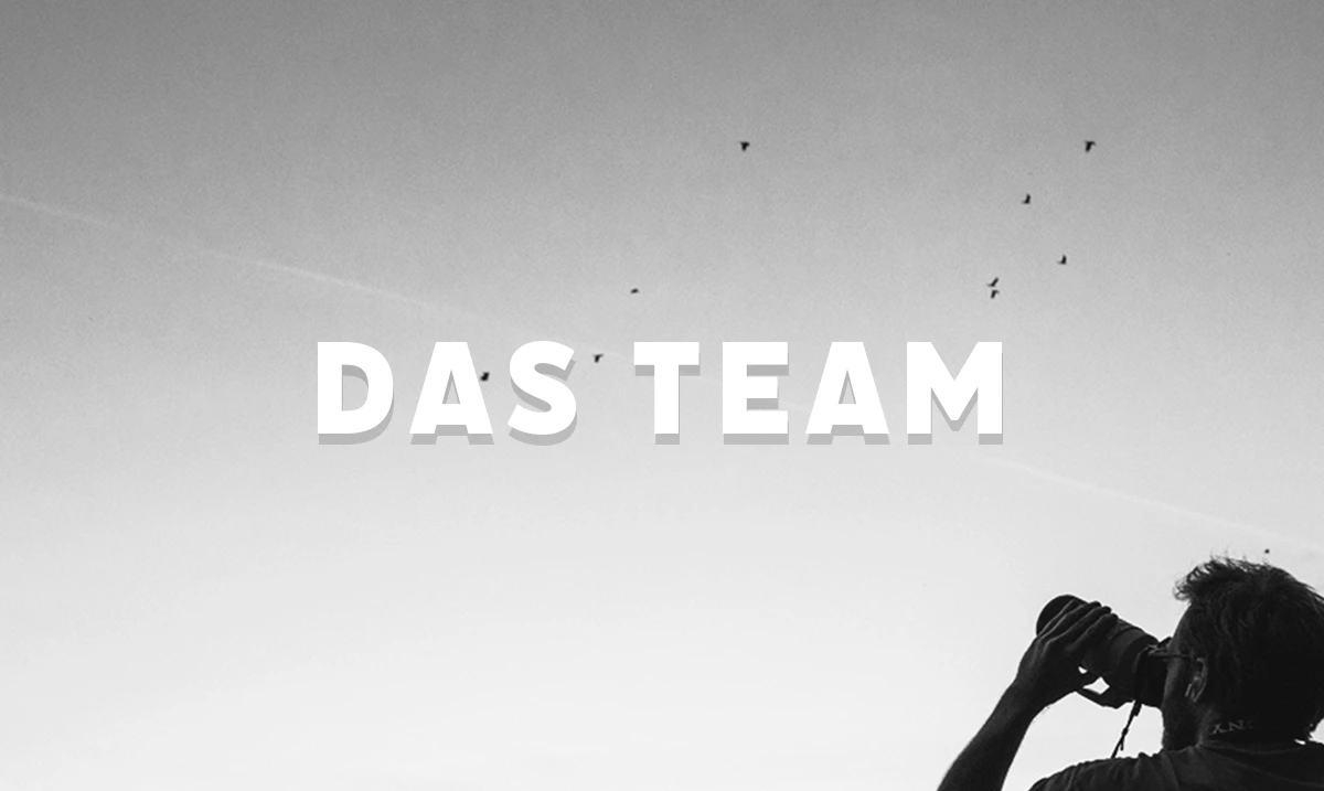 Der banner unserer teamseite "das team" als schriftzug